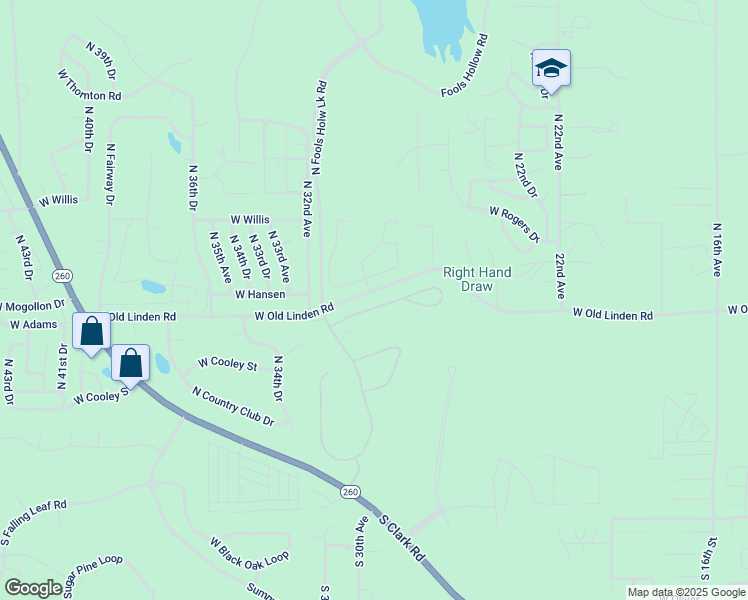 map of restaurants, bars, coffee shops, grocery stores, and more near 2910 West Villa Loop in Show Low