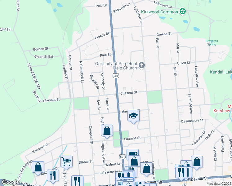 map of restaurants, bars, coffee shops, grocery stores, and more near 610 Chesnut Street in Camden