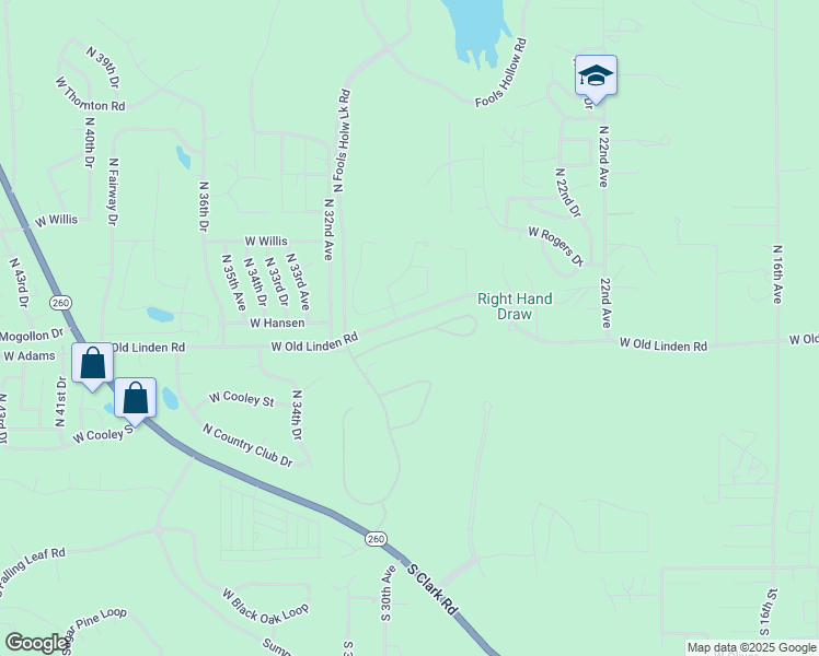 map of restaurants, bars, coffee shops, grocery stores, and more near 2810 West Villa Loop in Show Low