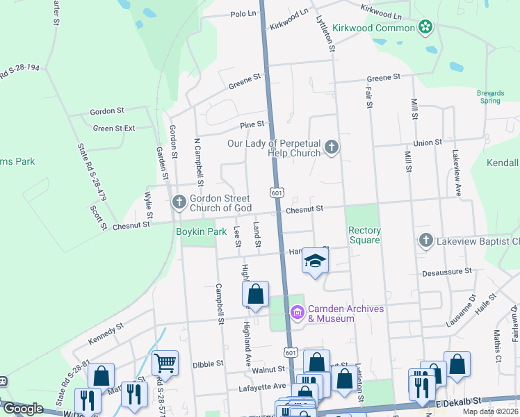 map of restaurants, bars, coffee shops, grocery stores, and more near 614 Chesnut Street in Camden