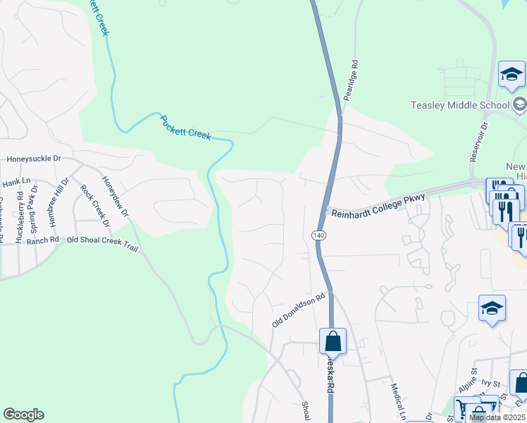 map of restaurants, bars, coffee shops, grocery stores, and more near 806 Deer Chase in Canton