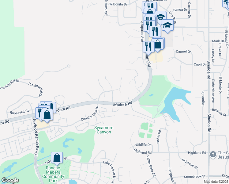 map of restaurants, bars, coffee shops, grocery stores, and more near 990 Clear Sky Place in Simi Valley
