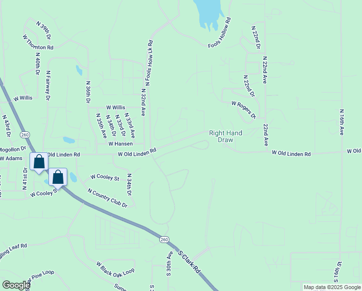 map of restaurants, bars, coffee shops, grocery stores, and more near 2810 West Villa Loop in Show Low
