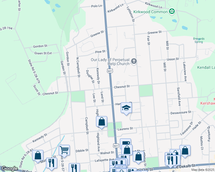 map of restaurants, bars, coffee shops, grocery stores, and more near 610 Chesnut Street in Camden