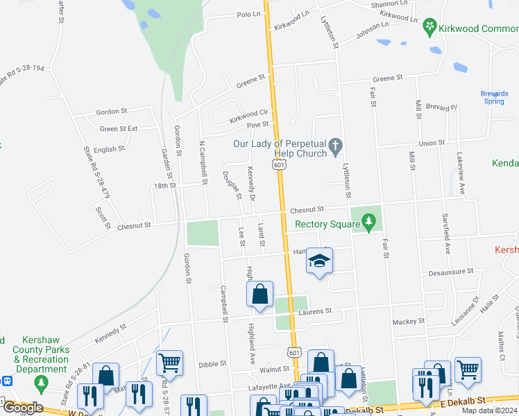 map of restaurants, bars, coffee shops, grocery stores, and more near 614 Chesnut Street in Camden