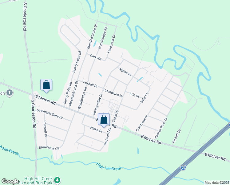 map of restaurants, bars, coffee shops, grocery stores, and more near 915 Crestwood Drive in Florence