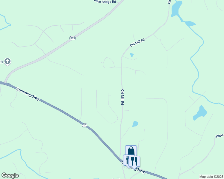 map of restaurants, bars, coffee shops, grocery stores, and more near 214 Davis Mill Road in Ball Ground