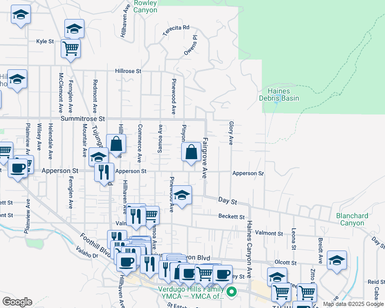 map of restaurants, bars, coffee shops, grocery stores, and more near 10343 Silverton Avenue in Los Angeles