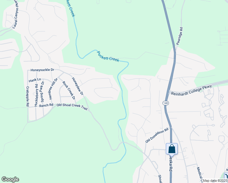 map of restaurants, bars, coffee shops, grocery stores, and more near 264 Creek View Place in Canton