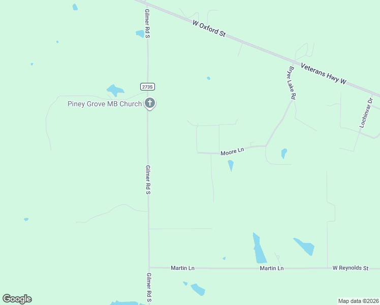 map of restaurants, bars, coffee shops, grocery stores, and more near 355 Moore Lane in Pontotoc