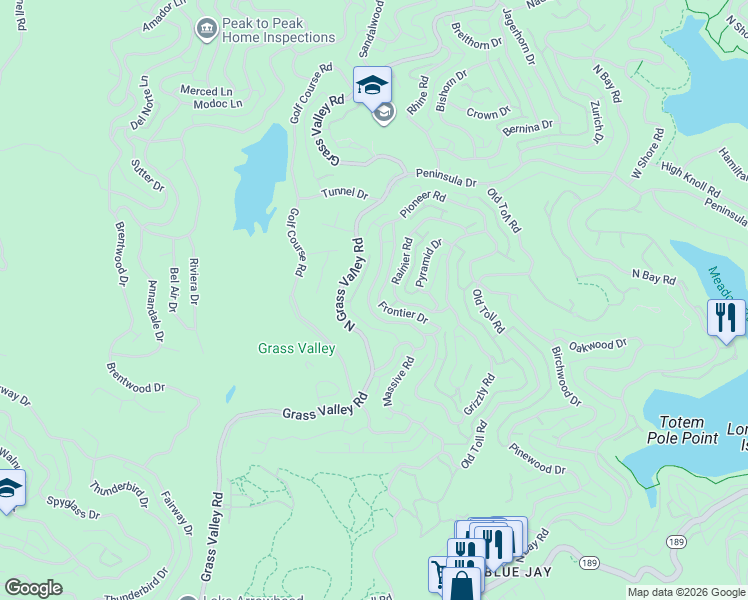 map of restaurants, bars, coffee shops, grocery stores, and more near 392 Pioneer Road in San Bernardino