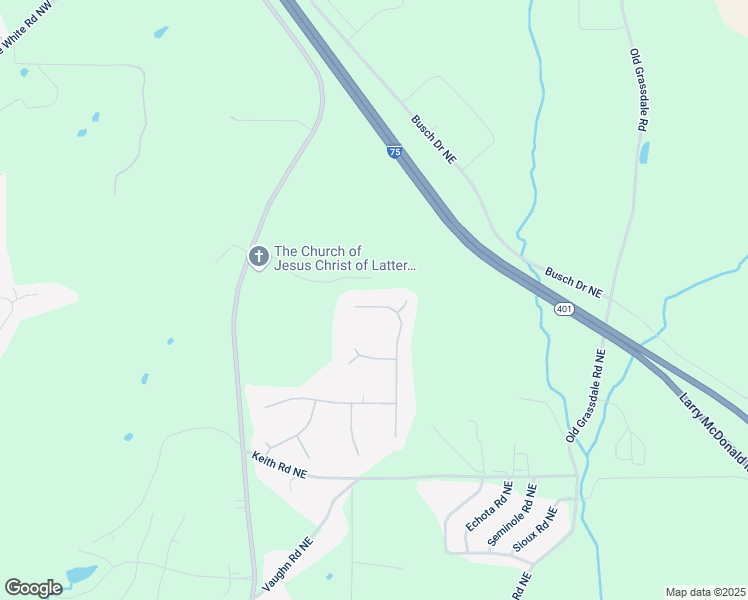 map of restaurants, bars, coffee shops, grocery stores, and more near 32 Elmwood Place Northeast in Cartersville