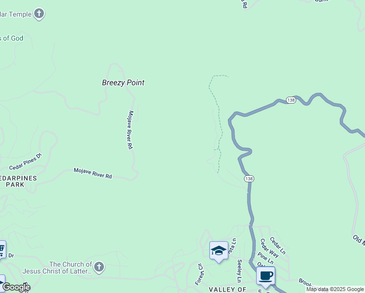 map of restaurants, bars, coffee shops, grocery stores, and more near Heart Rock Trail in Crestline