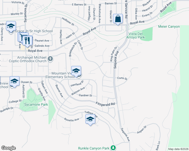 map of restaurants, bars, coffee shops, grocery stores, and more near 3160 China Fir Place in Simi Valley