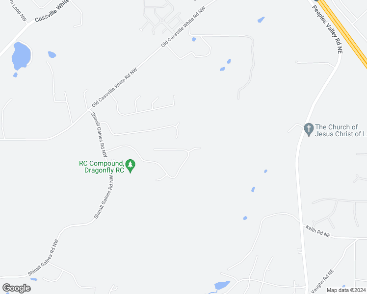 map of restaurants, bars, coffee shops, grocery stores, and more near 64 Willow Bend Drive Northwest in Cartersville