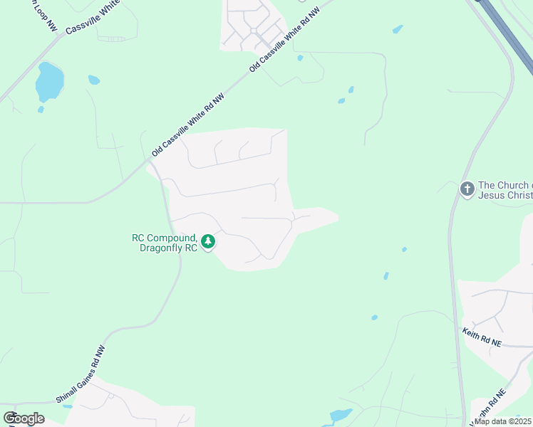map of restaurants, bars, coffee shops, grocery stores, and more near 70 Willow Bend Drive Northwest in Cartersville