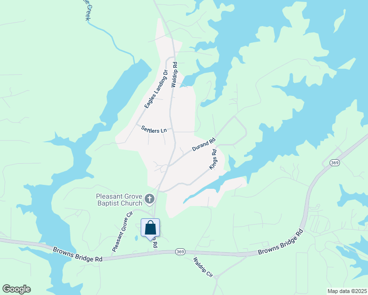 map of restaurants, bars, coffee shops, grocery stores, and more near 9655 Durand Road in Gainesville