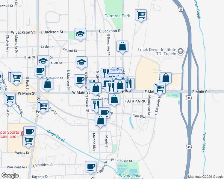 212 West Main Street, Tupelo MS Walk Score