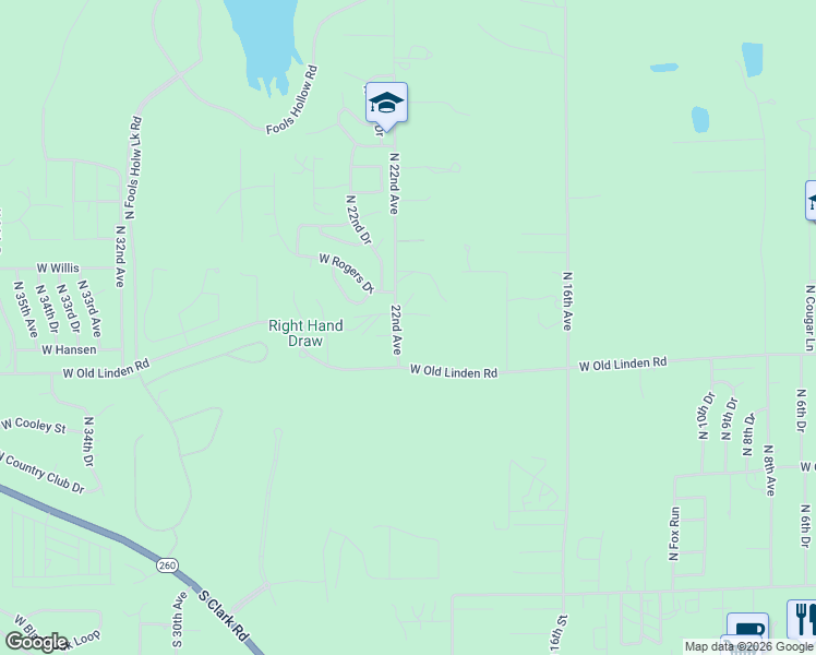 map of restaurants, bars, coffee shops, grocery stores, and more near 941 North 22nd Avenue Show in Show Low