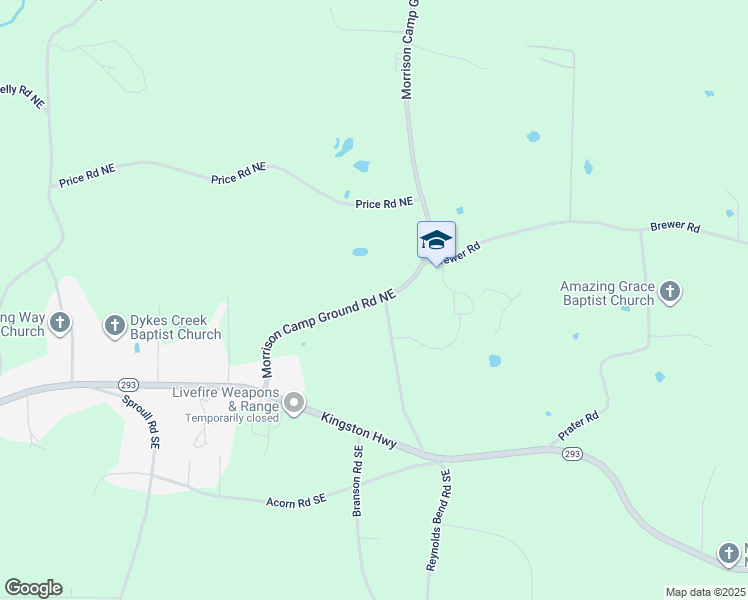 map of restaurants, bars, coffee shops, grocery stores, and more near 1910 Morrison Camp Ground Road Northeast in Rome