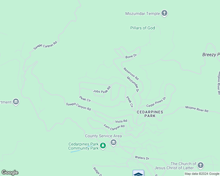 map of restaurants, bars, coffee shops, grocery stores, and more near 368 Hartman Circle in Crestline