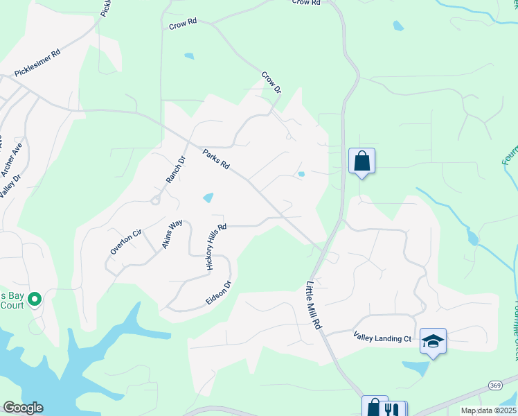 map of restaurants, bars, coffee shops, grocery stores, and more near 5794 Parks Road in Cumming