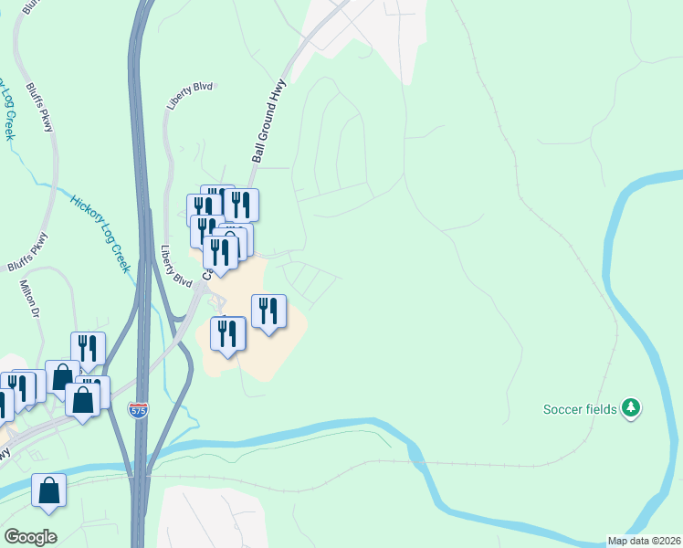 map of restaurants, bars, coffee shops, grocery stores, and more near 151 Point View Drive in Canton