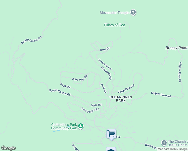 map of restaurants, bars, coffee shops, grocery stores, and more near 443 Hartman Circle in Crestline