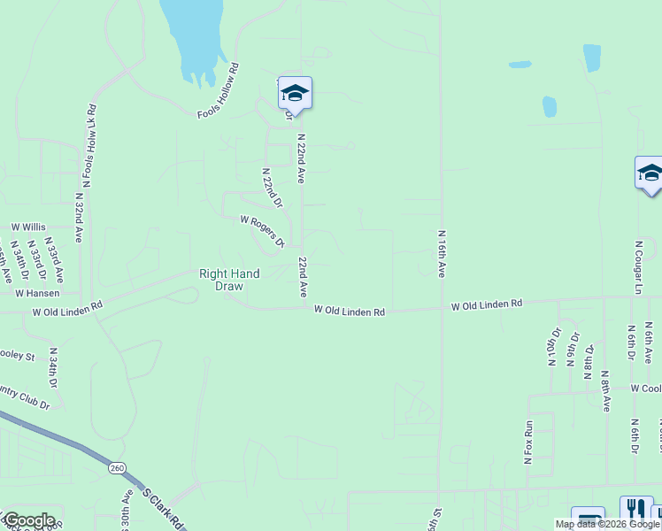 map of restaurants, bars, coffee shops, grocery stores, and more near 941 North 22nd Avenue in Show Low