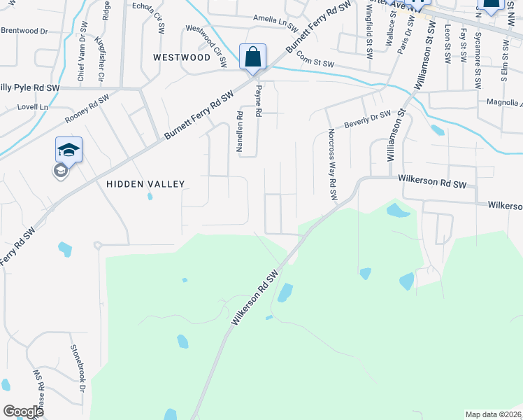 map of restaurants, bars, coffee shops, grocery stores, and more near 30 Walton Creek Drive Southwest in Rome