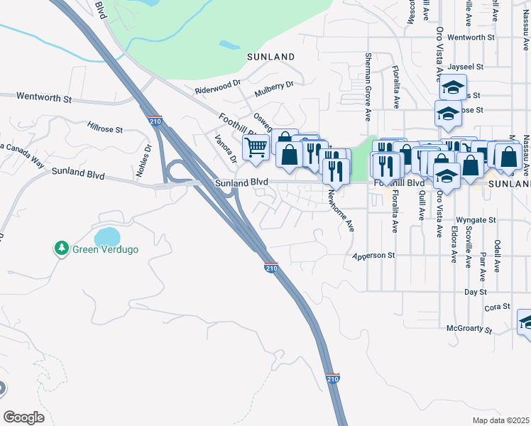 map of restaurants, bars, coffee shops, grocery stores, and more near 8808 Wyngate Street in Los Angeles