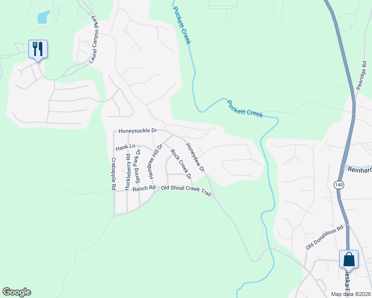 map of restaurants, bars, coffee shops, grocery stores, and more near 20 Honeydew Drive in Canton
