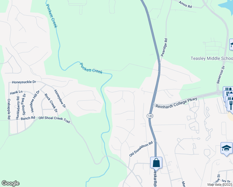map of restaurants, bars, coffee shops, grocery stores, and more near 1069 Whispering Woods Drive in Canton