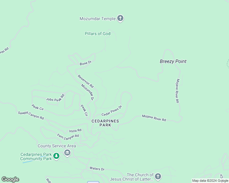 map of restaurants, bars, coffee shops, grocery stores, and more near El Valle Road in Crestline