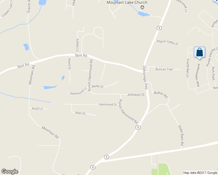 map of restaurants, bars, coffee shops, grocery stores, and more near 2890 Bailey Drive in Cumming