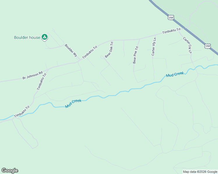 map of restaurants, bars, coffee shops, grocery stores, and more near 235 Bear Hickory Trail in Broken Bow