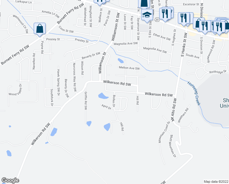 map of restaurants, bars, coffee shops, grocery stores, and more near 1 Bollen Drive in Rome