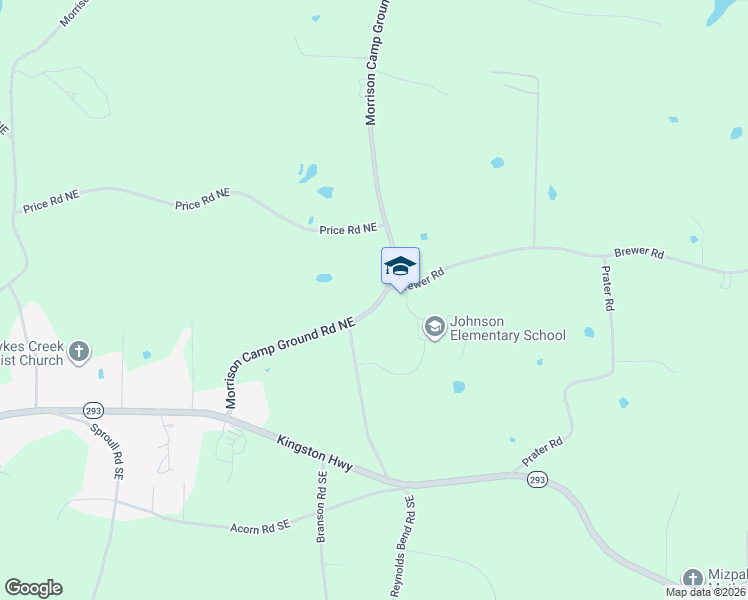 map of restaurants, bars, coffee shops, grocery stores, and more near 1854 Morrison Camp Ground Road Northeast in Kingston