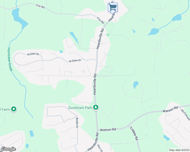 map of restaurants, bars, coffee shops, grocery stores, and more near 6101 Hawkins Drive in Cumming