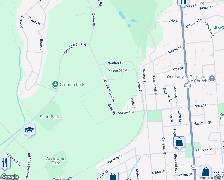 map of restaurants, bars, coffee shops, grocery stores, and more near 1812 Carter Street in Camden