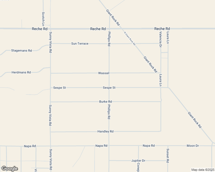 map of restaurants, bars, coffee shops, grocery stores, and more near Sespe Street in Johnson Valley