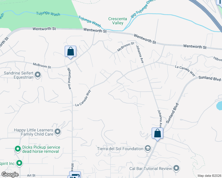 map of restaurants, bars, coffee shops, grocery stores, and more near 10521 Mary Bell Avenue in Los Angeles