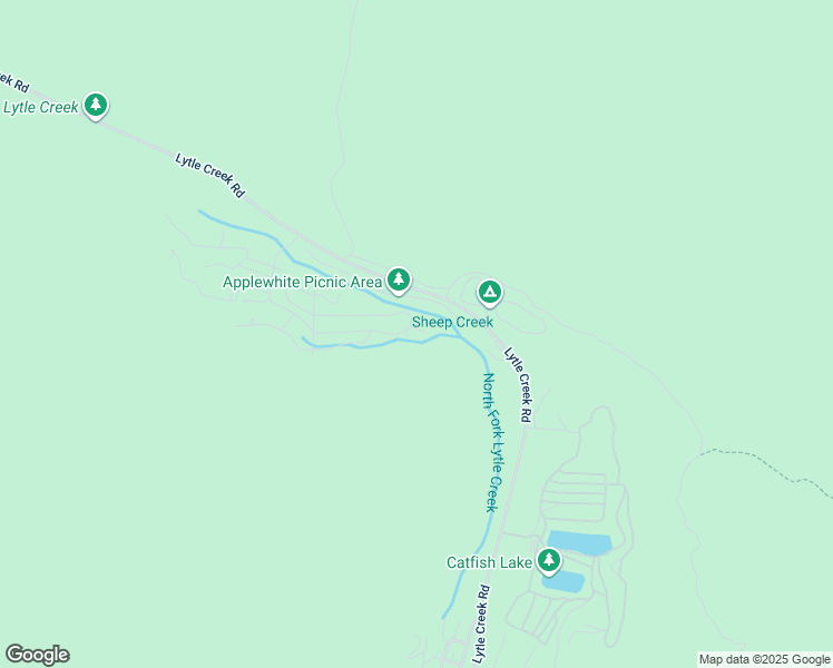 map of restaurants, bars, coffee shops, grocery stores, and more near 14109 Meadow Lane in Lytle Creek
