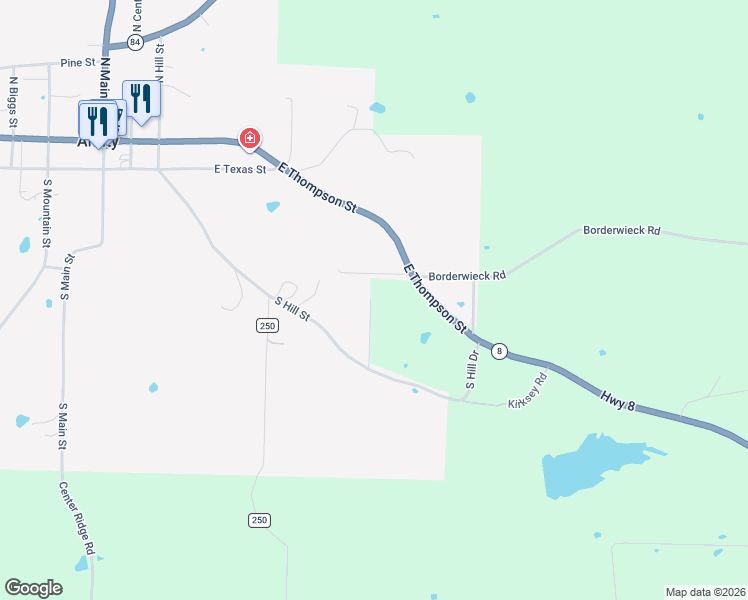 map of restaurants, bars, coffee shops, grocery stores, and more near 415 D Garner Road in Amity