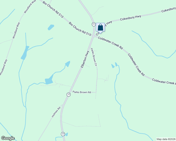 map of restaurants, bars, coffee shops, grocery stores, and more near 7007 Elberton Highway in Dewy Rose