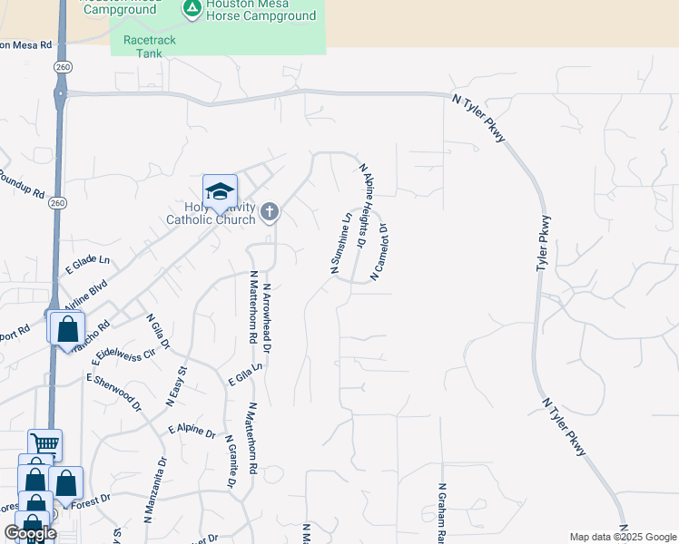 map of restaurants, bars, coffee shops, grocery stores, and more near 1205 North Sunshine Lane in Payson