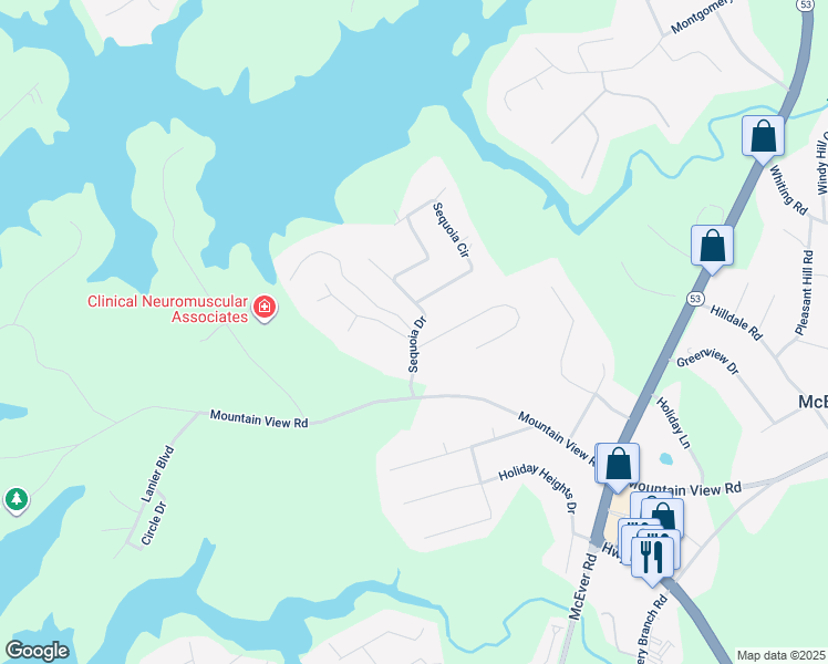 map of restaurants, bars, coffee shops, grocery stores, and more near 4398 Sequoia Drive in Oakwood