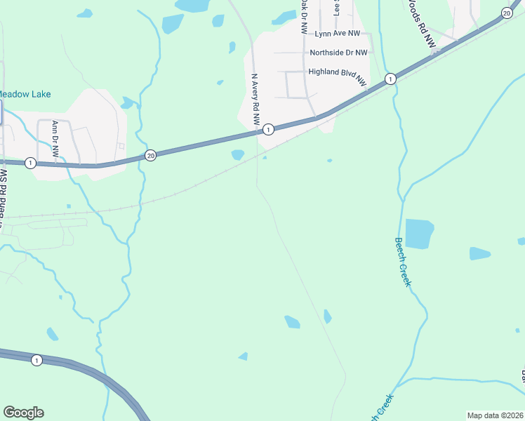 map of restaurants, bars, coffee shops, grocery stores, and more near 121 South Avery Road Southwest in Rome