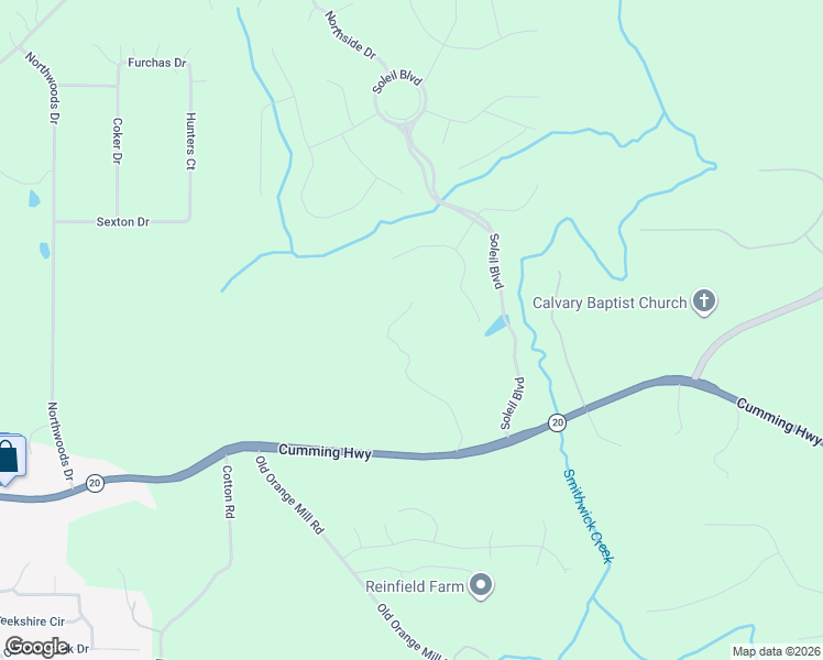 map of restaurants, bars, coffee shops, grocery stores, and more near 294 Old Ball Ground Road in Canton