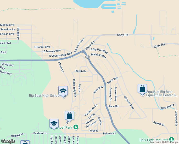 map of restaurants, bars, coffee shops, grocery stores, and more near in Big Bear